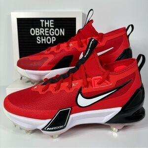 FORCE ZOOM TROUT 9 ELITE UNIVERSITY MENS BASEBALL CLEATS SIZE 8.5 LOW TOP WHITE